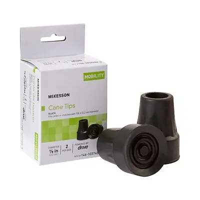 McKesson Brand 146-10374BK-8 - McKesson Cane / Crutch Tip For Cane / Crutch with 7/8 Inch Diameter - 1/Box, 8/Case