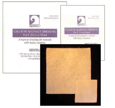 Gentell - GEN-13200C Alginate Dressing Gentell® Calcium Alginate 2 X 2 Inch Square