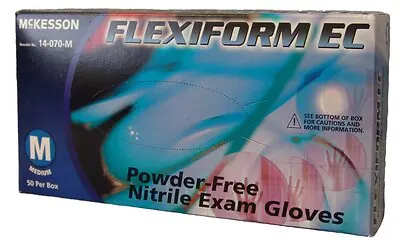 McKesson Brand 14-070-XL - Exam Glove McKesson FLEXIFORM™ EC X-Large 50 per Box NonSterile Nitrile Extended Cuff Length Textured Fingertips Blue Chemo Tested - 1/Box, 10/Case