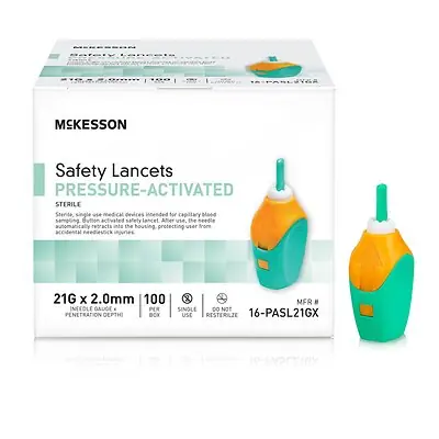 McKesson Brand - 16-PASL21GX McKesson Pressure Activated Safety Lancets