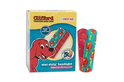 Dukal - 15960 American® White Cross Stat Strip® Clifford the Big Red Dog Adhesive Strips