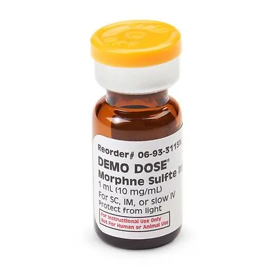 Nasco Healthcare - PN01057 Clinical Training Medication Demo Dose® Morphine Liquid Vial 1 mL (10 mg/mL)
