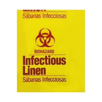Medegen Medical Products LLC - 51-45 Infectious Linen Bag Biohazard Symbol / Infectious Linen 40 to 45 gal. Yellow 40 X 46 Inch