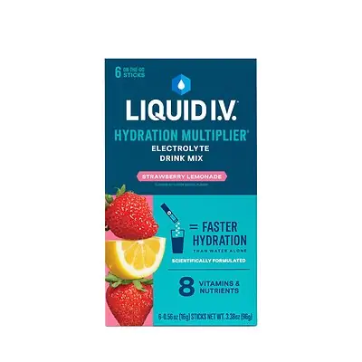 The LIV Group Inc - LVM-6029 Oral Electrolyte Solution Liquid I.V. Hydration Multiplier® Strawberry Lemonade Flavor 0.56 oz.