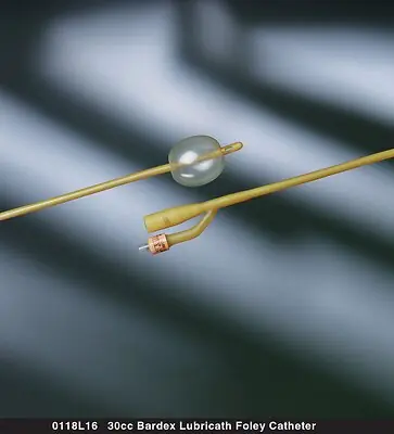 Bard - 0118L20 Foley Catheter Bardex® 2-Way Round Tip 30 cc Balloon 20 Fr. Latex