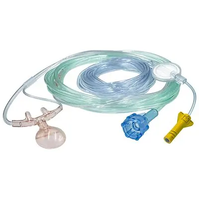 Sun Med - 4MSF1-7-6-25 ETCO2 Oral / Nasal Cannula Salter Labs® Adult Curved Prongs 7 Foot Tubing Low Flow Rate