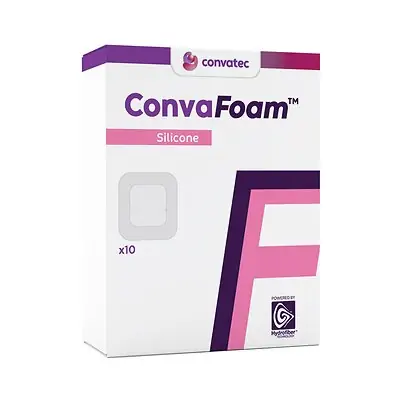 ConvaTec - 423525 Foam Dressing ConvaFoam™ Silicone 5 X 5 Inch With Border Film Backing Silicone Adhesive Square Sterile