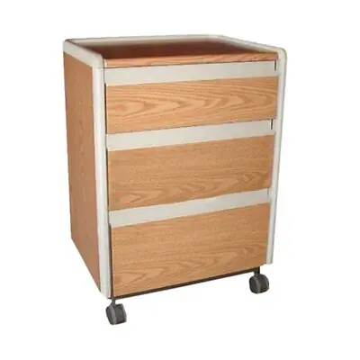 Gumbo Medical - HRV100 Refurbished Bedside Cabinet Vista Natural Wood 20 W X 17-1/2 D X 31-7/16 H Inch 3 Drawers Without Shelves Without Doors