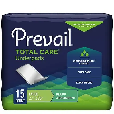 First Quality Products LLC UP-150 - Disposable Underpad Prevail® 23 X 36 Inch Fluff Light Absorbency - 15/Bag, 150/Case
