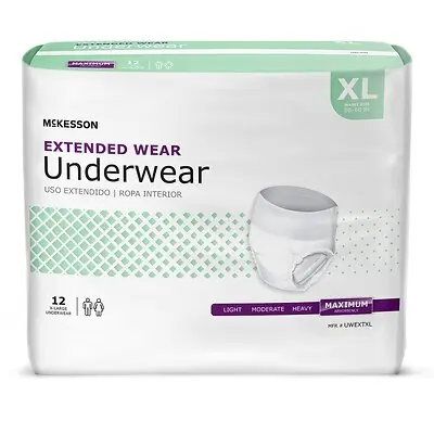 McKesson Brand - UWEXTXL McKesson Extended Wear Maximum Absorbency Underwear