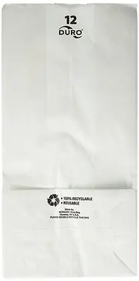 RJ Schinner Co - 51032 Grocery Bag Duro® White Virgin Paper #12