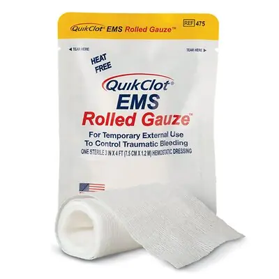 Teleflex LLC - 475 Hemostatic Dressing QuikClot® 3 Inch X 4 Foot 1 per Pack Sterile