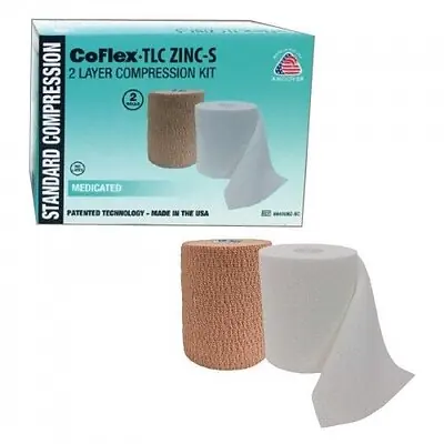 Andover Healthcare Inc - 8830UBZ-SC 2-Layer Compression Bandage System CoFlex® TLC Zinc 3 Inch X 6 Yard / 3 Inch X 7 Yard Self-adherent / Pull On Closure Tan NonSterile 30 to 40 mmHg