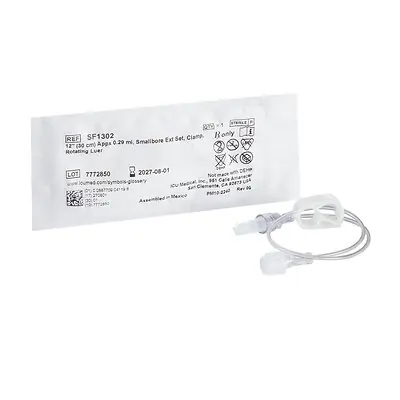 ICU Medical - SF1302 IV Extension Set ICU Small Bore 12 Inch Tubing