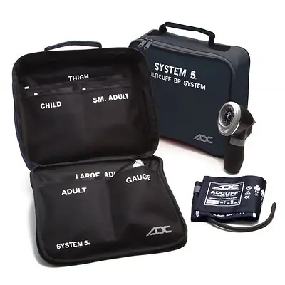 American Diagnostic Corp - 740-N Aneroid Sphygmomanometer Unit System 5™ Multiple Sizes Arm / Thigh Nylon Cuff 13 - 66 cm Palm Aneroid