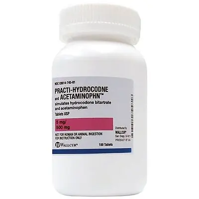 Wallcur - 680HA Clinical Training Medication Practi-Hydrocodone and Acetaminophen™ 5 mg/500 mg Oral Med Tablet Bottle 5 mg/500 mg per Tablet