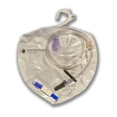 Safe N Simple - GMDBU2000 Urinary Drain Bag Greystone Medical Anti-reflux Valve Sterile 2