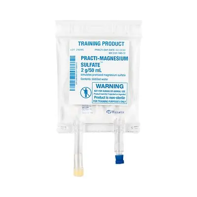 Wallcur - 290MS Clinical Training Medication Practi-Magnesium Sulfate™ Liquid I.V. Bag 50 mL