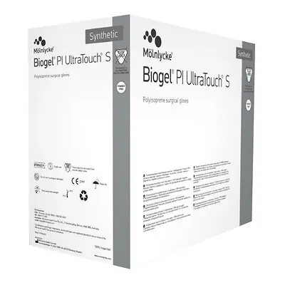 Molnlycke - 45570 Surgical Glove Biogel® PI UltraTouch® S Size 7 50 Pairs per Box Sterile Polyisoprene Standard Cuff Length Smooth Opaque Beige Chemo Tested