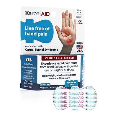 Carpal AID LLC - LG20PK CarpalAid® Patch Hand-Based Carpal Tunnel Support