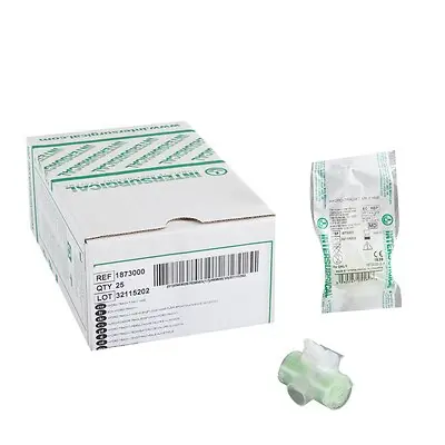 Intersurgical - 1873000 Heat and Moisture Exchanger-Trach Hydro-Trach™ T range 13.2 mg H₂O/L @ VT 500 mL 0.3 cm H₂O @ 30 LPM Offset