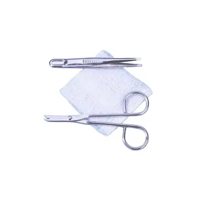 Busse Hospital Disposables - 718 Suture Removal Kit Busse Hospital Disposables Scissor Style Handle Straight Jaw Type Sterile Single Use