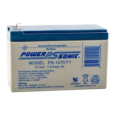 R & D Batteries - PS-1270 Sealed Lead Acid Battery Pack Power-Sonic® 12 Volt Reusable 1 per Pack