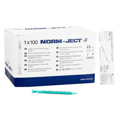 AirTite Products - NJ-9166017-02 Neurotoxin Syringe Norm-Ject® 1 mL Luer Slip Tip Without Safety