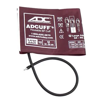 American Diagnostic Corp - 9005-12XBD-1MB Reusable Blood Pressure Cuff ADC® 31 to 40 cm Arm Nylon Cuff Large Adult Cuff