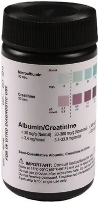Germaine Laboratories Inc - 52255 General Chemistry Reagent AimStrip® Microalbumin / Creatinine CLIA Waived For Visual Read Only 25 Tests