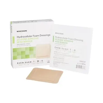 McKesson Brand - 4844 McKesson Silicone Adhesive with Border Silicone Foam Dressing