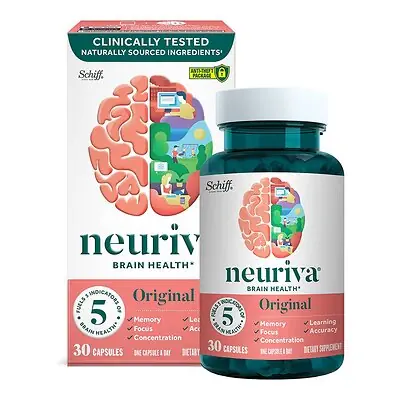 RB Health US LLC - 64786599547 Brain Health Supplement neuriva® Coffee Fruit Extract (Coffea arabica) / Phosphatidylserine 100 mg - 100 mg Strength Capsule 30 per Bottle
