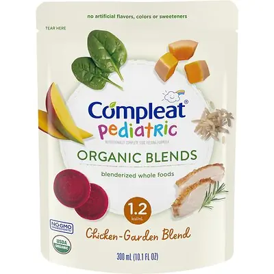 Nestle Healthcare Nutrition - 43900066001 Pediatric Oral Supplement Compleat® Pediatric Organic Blends Chicken Garden Flavor 10.1 oz. Pouch Liquid Plant-Based