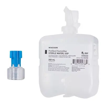 McKesson Brand - 16-00350 McKesson Humidifier Bottle with Adapter Prefilled 350mL For Inhalation 16-00350