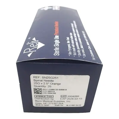 Myco Medical Supplies - SN25G251 Reli® Spinal Needle