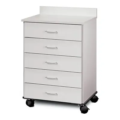 Market Lab Inc - 10495-GY Mobile Cabinet Market Lab Inc Mobile Laminate 5 Drawers Without Shelves Without Lock