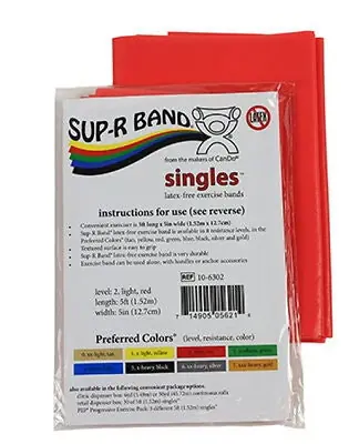 Fabrication Enterprises - 10-6302-30 Exercise Resistance Band Sup-R Band® Red 5 Inch X 5 Foot Light Resistance