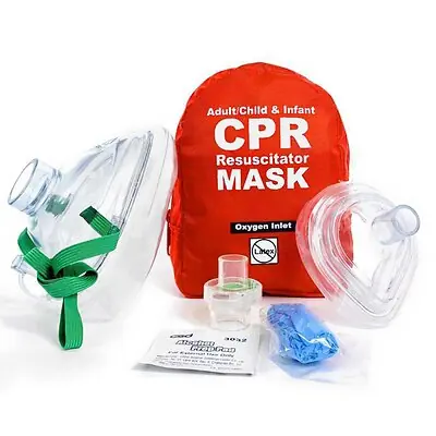 Work N Leisure Products Inc - FAK5000SGI-RED CPR Face Mask with Case One Way Valve Single Use