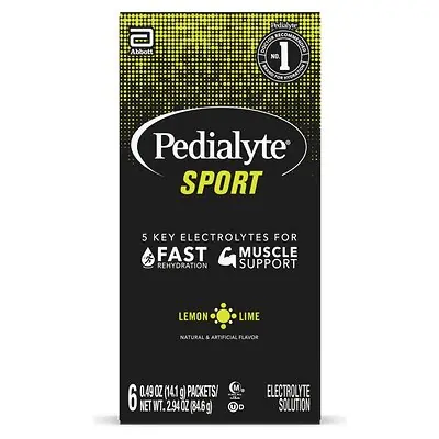 Abbott Nutrition - 67845 Oral Electrolyte Solution Pedialyte® Sport Lemon-Lime Flavor 14.1 Gram
