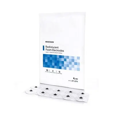 McKesson Brand - 87-2574 ECG Monitoring Electrode McKesson Snap Connector Conductive Adhesive Gel Tape Backing Adult Radiolucent 30 per Pack