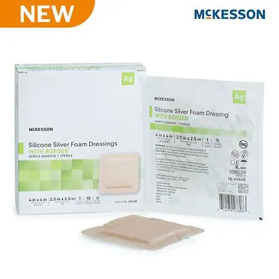 McKesson Brand - 16-4944B Silver Foam Dressing McKesson Square Sterile