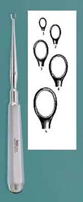 Integra Lifesciences - 33-6 Dermal Curette Miltex® Piffard 6-1/4 Inch Length Hexagonal Handle Size 1 Tip Straight Fenestrated Oval Tip