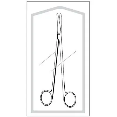 Sklar - 96-2682 Dissecting Scissors Econo Sterile™ Metzenbaum 7 Inch Length Floor / Office Grade Pakistani Stainless Steel Sterile Finger Ring Handle Curved Blunt Tip / Blunt Tip