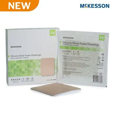 McKesson Brand - 16-4966 Silver Foam Dressing McKesson Square Sterile