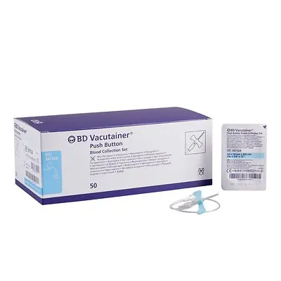 BD - 367324 BD Vacutainer® Push Button Blood Collection Set 23 Gauge 3/4 Inch Needle Length Safety Needle 12 Inch Tubing Sterile