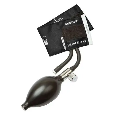 American Diagnostic Corp - 865-7IBK Reusable Blood Pressure Cuff and Bulb Adcuff™ 9 to 14 cm Arm Nylon Cuff Infant Cuff