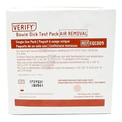 Steris - EQC009 Verify™ Sterilization Bowie-Dick Test Pack