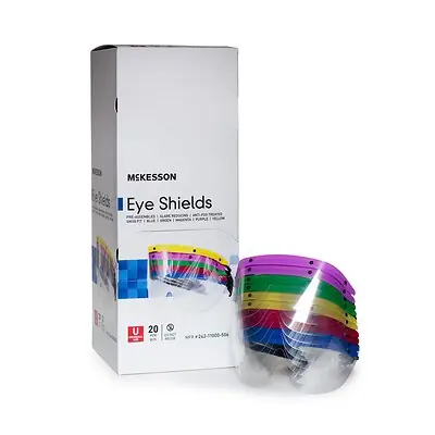 McKesson Brand - 242-11000-506 Eye Shield with Dispenser McKesson Pre-Assembled Anti-fog / Anti-glare / Anti-static Coating Clear Tint Plastic Film Lens Black Frame Over Ear One Size Fits Most