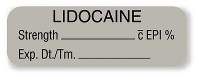 United Ad Label - ULAM079 Drug Label UAL™ Anesthesia Label Lidocaine EPI Strength_% Exp Dt Tm Gray 1/2 X 1-1/2 Inch