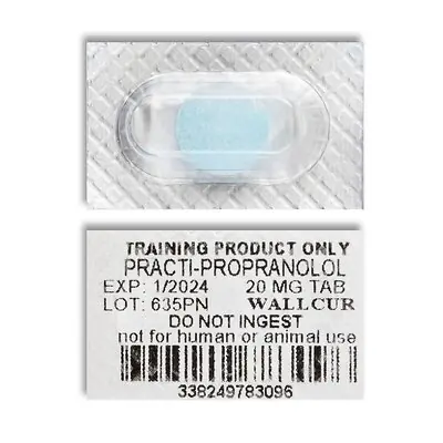 Wallcur - 635PN Clinical Training Medication Practi-Propranolol™ Tablet Blister Pack 20 mg per Dose